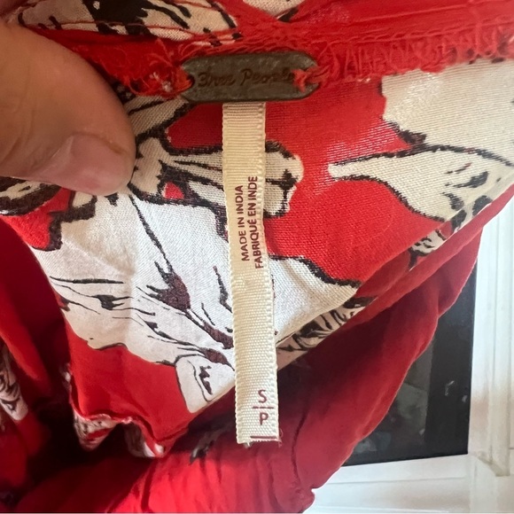 Free People Red Rita Tiered Midi Dress Small - Picture 9 of 11